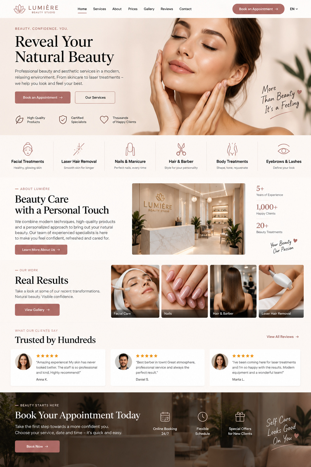 Приклад дизайну сайту Beauty & Wellness
