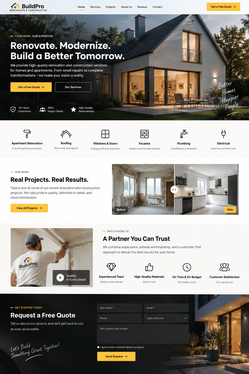Приклад дизайну сайту Renovation & Construction