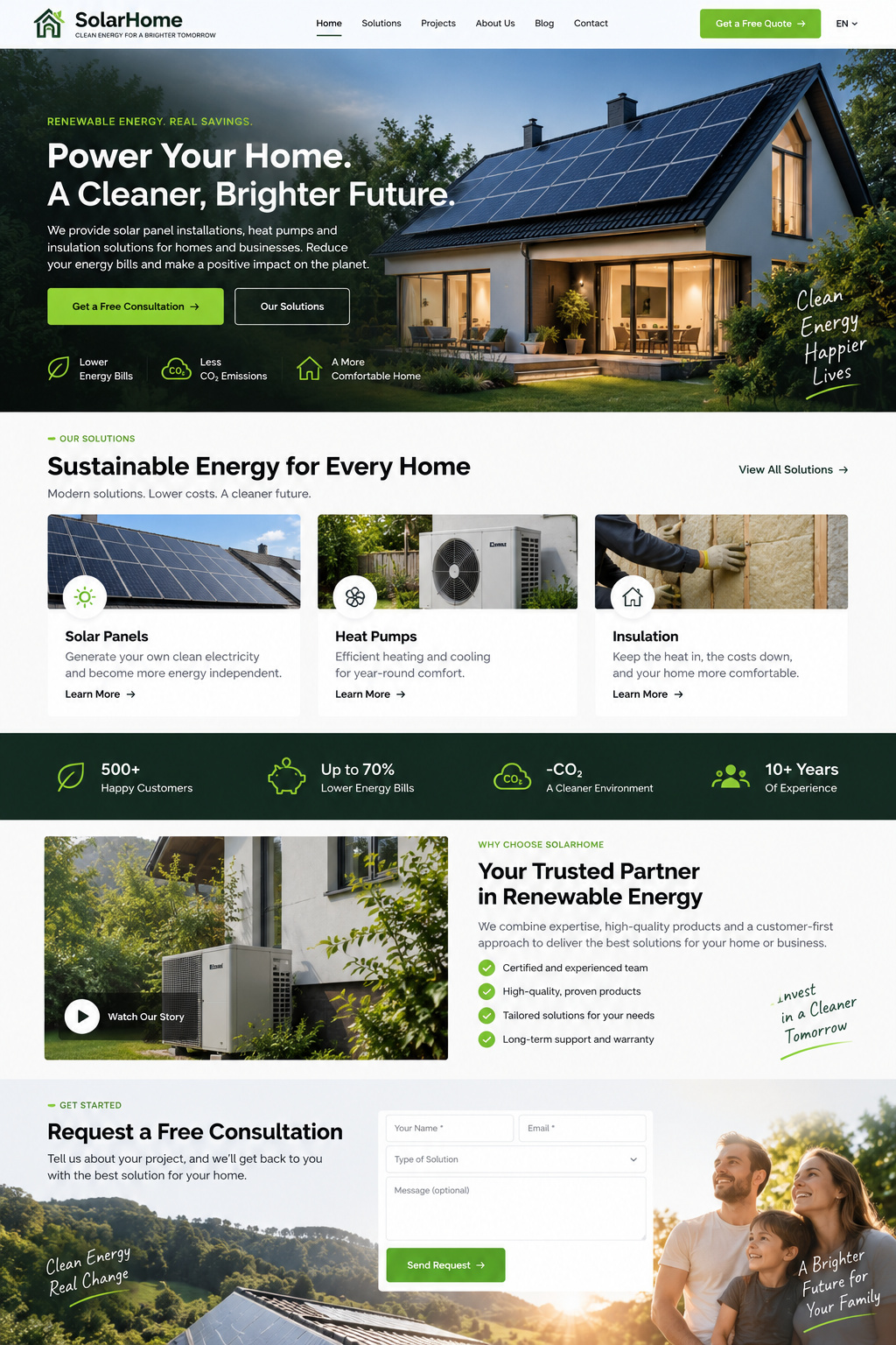 Приклад дизайну сайту Solar & Energy